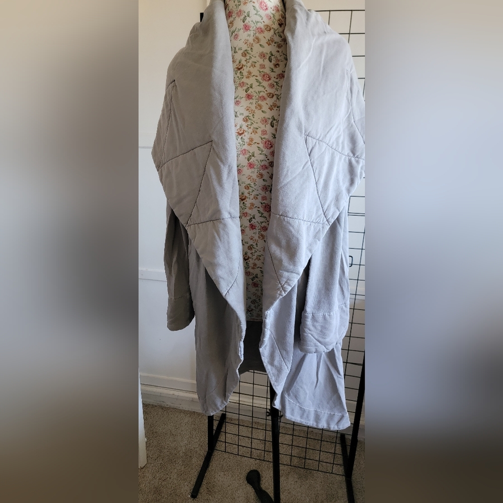 Young Fabolous and Broke Light Gray Draped Open-Front Women's Jacket